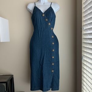Universal Thread Denim Asymmetrical Button Dress